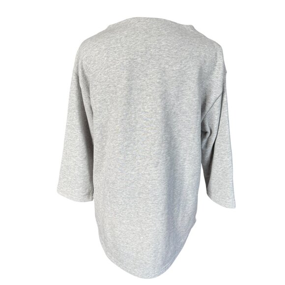 Vintage Lands' End Serious Sweats gray 3/4 sleeve sweatshirt women's XS 2-4 - Picture 4 of 8